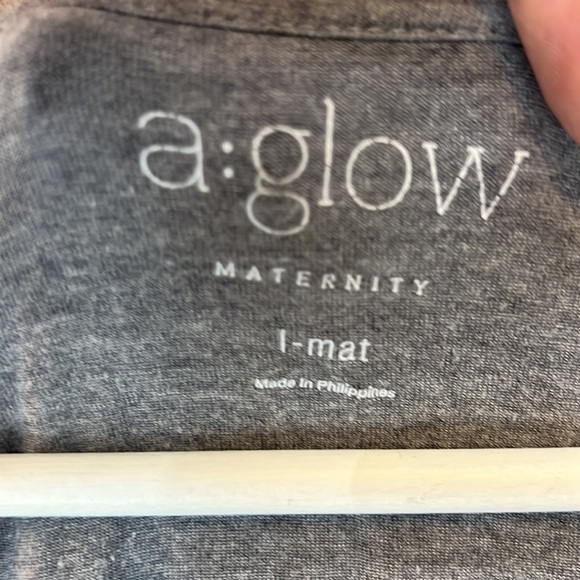 AGLOW HEATHERED GRAY LONG SLEEVE MATERNITY TOP JERSEY KNIT COMFORTABLE L LARGE - Picture 2 of 9